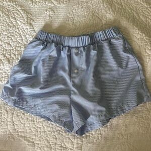 Blue Striped Women's Lounge Shorts